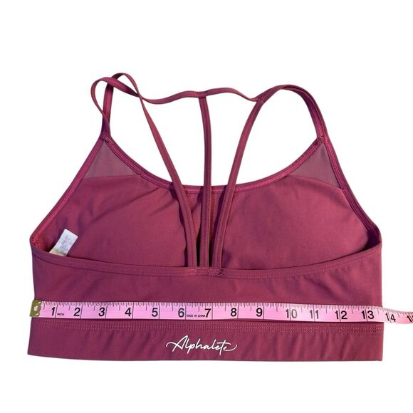 Alphalete Tri Sports Bra Pink Womens Small Strappy Padded Stretcg - Picture 11 of 13